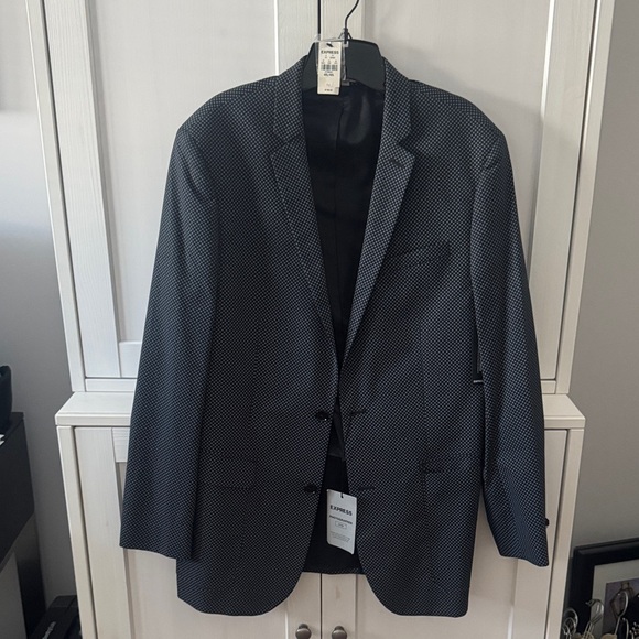 Express Black and Gray Patterned Blazer